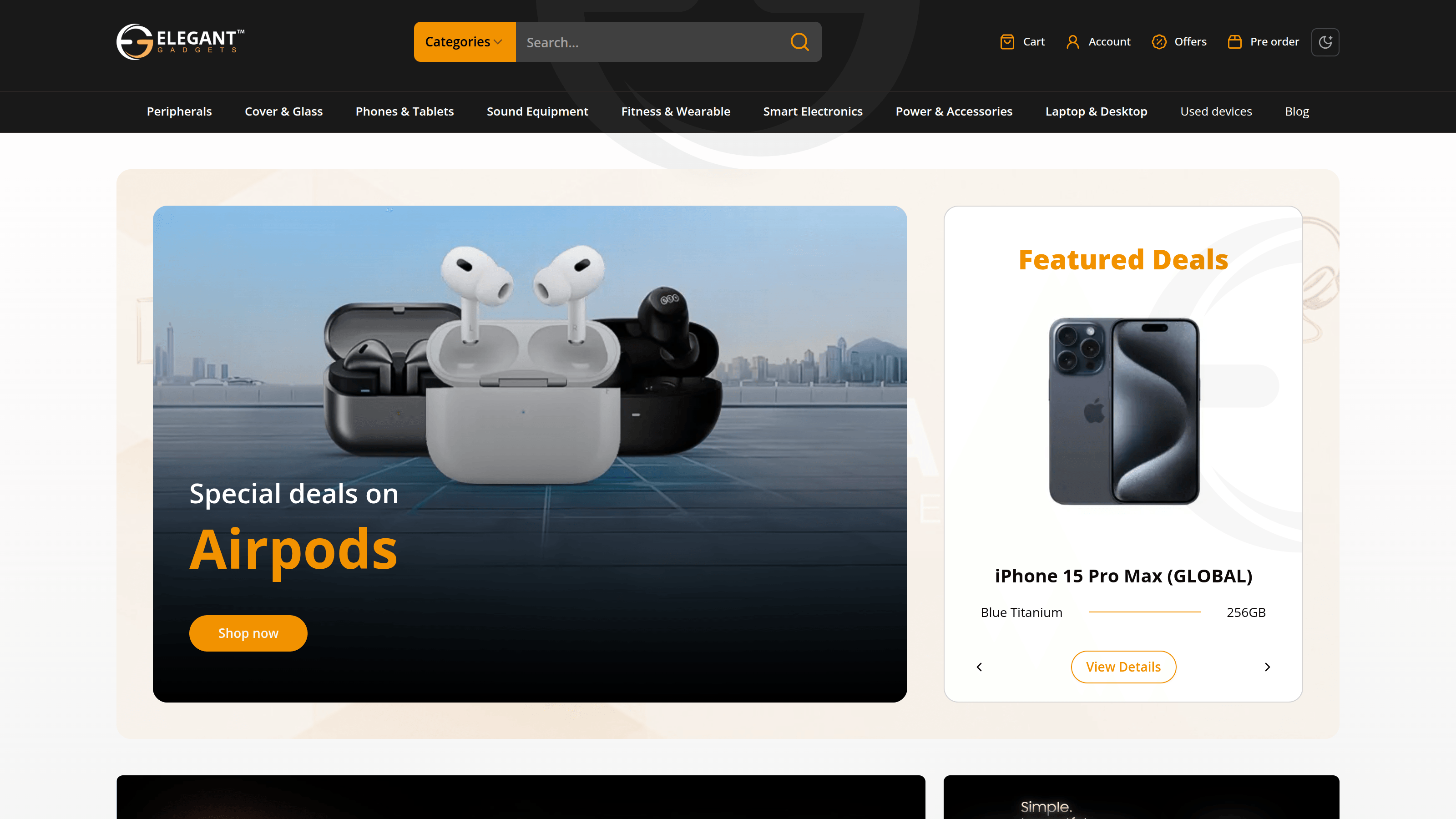 Elegant Gadgets - Ecommerce Website